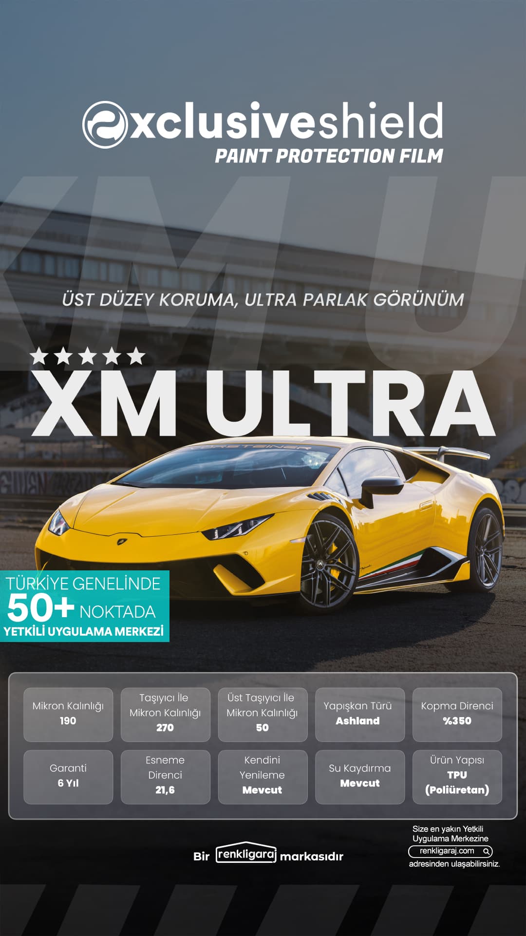 XclusiveShield XM Ultra TPU PPF afişi - 5 yıl garantili premium boya koruma filmi, AVŞARLILAR Silifke